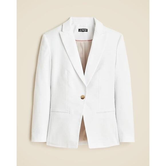 J. Crew Women's Alexandra Blazer in Stretch Linen Blend White Size 6 Petie NWT - Picture 2 of 10